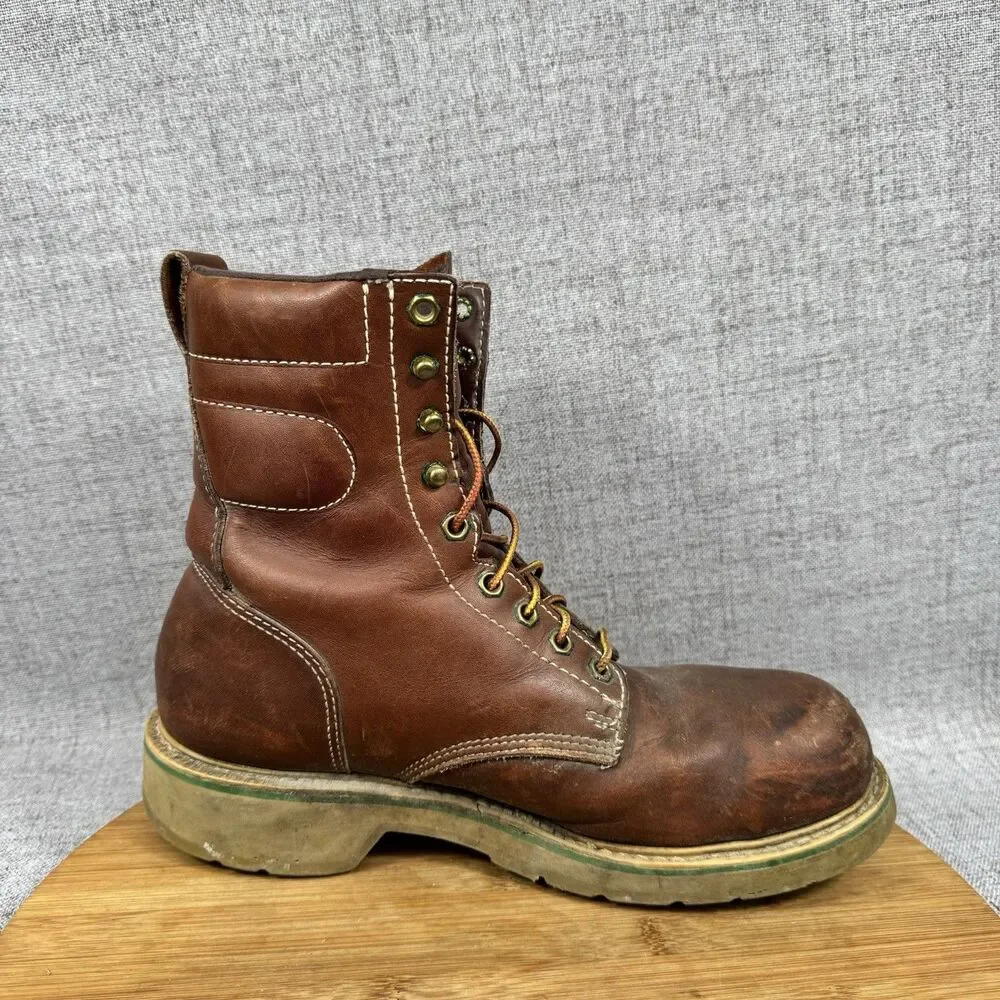 Hytest Boots Men's Size 8.5 Leather Work Metatarsal Guard Vintage